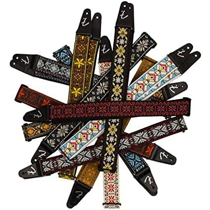 カナダ製楽器用ストラップ Pasadena Woven ストラップ, Red Snowflake, 2" 【ナイト】