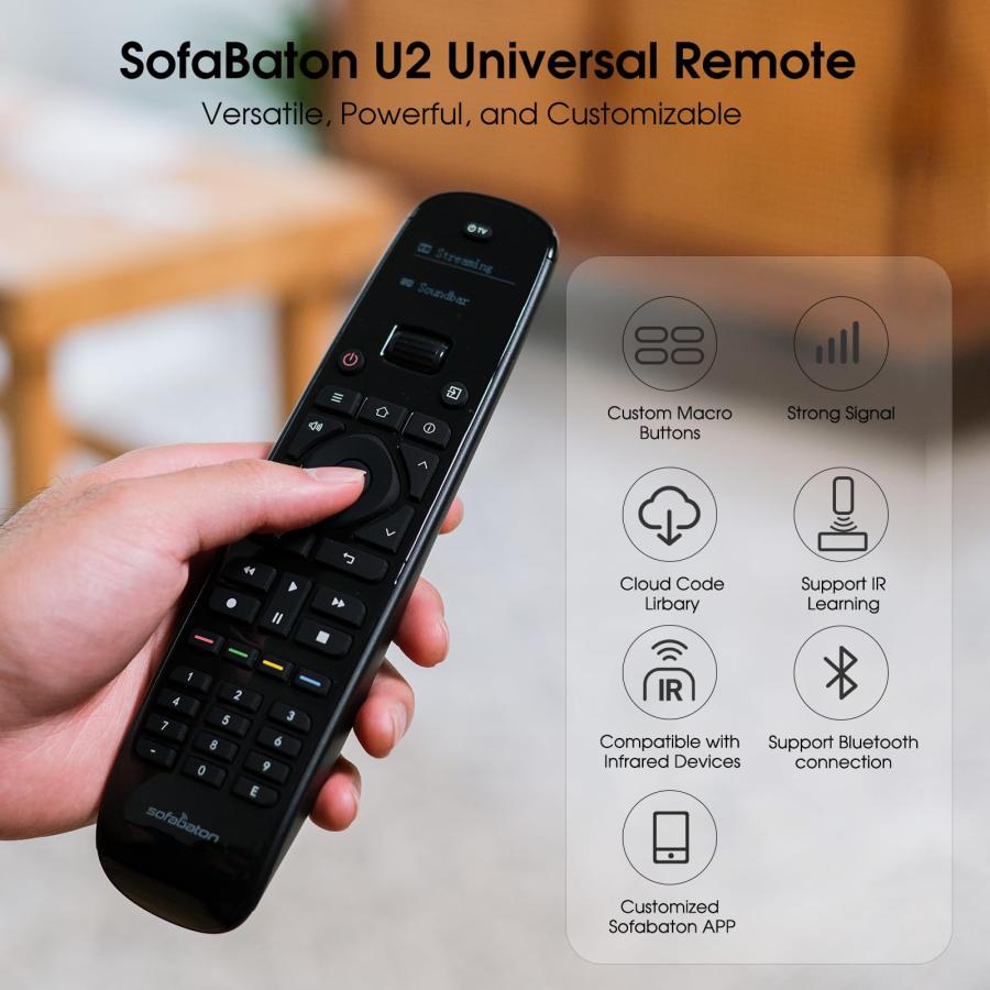 【並行輸入品】 SofaBaton U2 ユニバーサルリモコン (バックライト付きボタン付き)、アプリコントロール付きオールインワンユニバーサルリモコン、カスタムマ