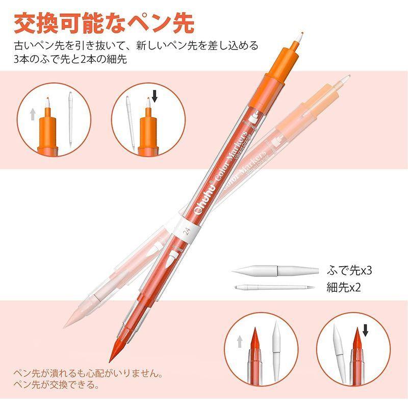 Ohuhu アートマーカーペン 水性マーカー 60色 マーカーペン イラストマーカー 筆先 筆 極細 水彩ペン 水性インク 手帳 色塗り 塗 水性 アクリル 半額sale Www Casascordeiro Com Br