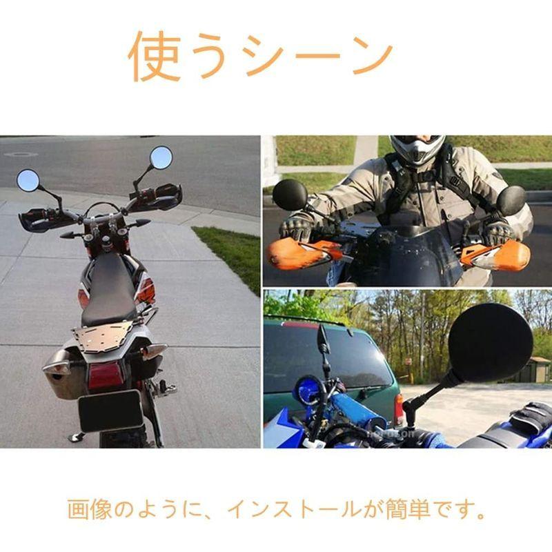 正規激安 バイク ミラー 汎用 オフロード 可倒式 左右2本セット 10mm 8mm 正ネジ取付け 丸形 オフロード バイク ミラー 左右セット 10mm 可倒式 丸型 ラウンド 黒