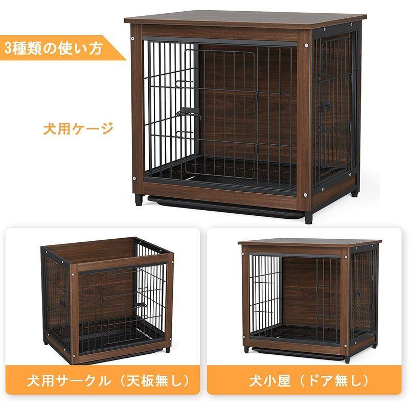 小型犬用ケージ 屋根付き 木製犬小屋 大きい おしゃれ ウッディサークル 室内 うさぎケージ すのこ/トレー付き 幅60cm 屋根付き 木製犬小屋 大きい おしゃれ ウッディサークル 室内 うさぎケージ すのこ/トレー付き 幅60cm