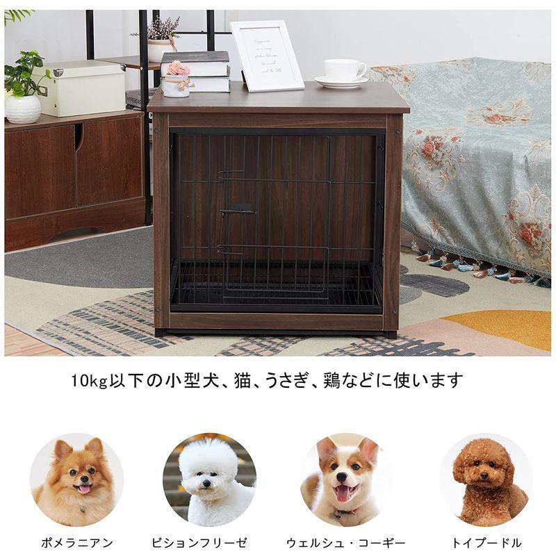 小型犬用ケージ 屋根付き 木製犬小屋 大きい おしゃれ ウッディサークル 室内 うさぎケージ すのこ/トレー付き 幅60cm 屋根付き 木製犬小屋 大きい おしゃれ ウッディサークル 室内 うさぎケージ すのこ/トレー付き 幅60cm