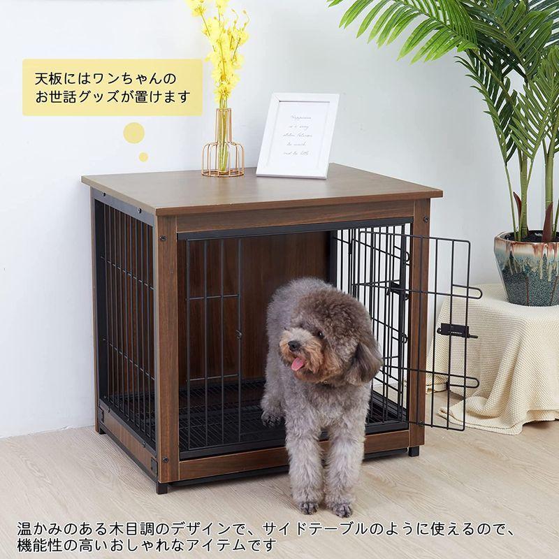小型犬用ケージ 屋根付き 木製犬小屋 大きい おしゃれ ウッディサークル 室内 うさぎケージ すのこ/トレー付き 幅60cm 屋根付き 木製犬小屋 大きい おしゃれ ウッディサークル 室内 うさぎケージ すのこ/トレー付き 幅60cm