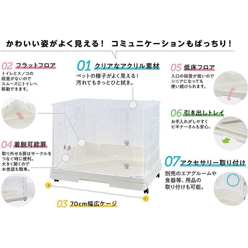 ジェックス スマートルームクリア うさぎ用アクリル製ケージ 段差が低い 観音開きタイプ 引き出し・トイレ付き ホワイト スマートルームクリア うさぎ用アクリル製ケージ 段差が低い 観音開きタイプ 引き出し トイレ付き ホワイト