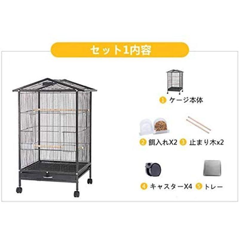 Aeon hum 鳥かご 鳥ケージ バードゲージ 大型 豪華ケージ 大きい 複数飼い キャスタ-付き インコ オウムケージ オカメ セキセイ hum 鳥かご 鳥ケージ バードゲージ 大型 豪華ケージ 大きい 複数飼い キャスタ 付き インコ オウムケージ オカメ セキセイ 5*45 5*86CM