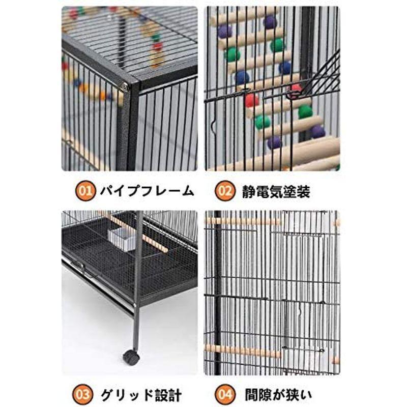 Aeon hum 鳥かご 鳥ケージ バードゲージ 大型 豪華ケージ 大きい 複数飼い キャスタ-付き インコ オウムケージ オカメ セキセイ hum 鳥かご 鳥ケージ バードゲージ 大型 豪華ケージ 大きい 複数飼い キャスタ 付き インコ オウムケージ オカメ セキセイ 5*45 5*86CM