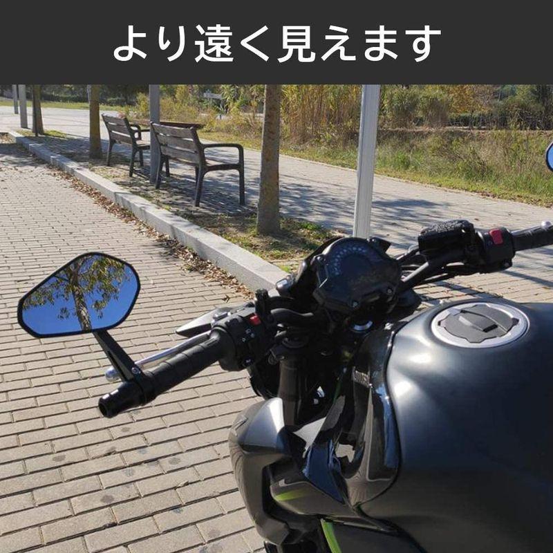 KiWAV レトロ 黒 丸い バーエンドミラー 人気メーカー・ブランド 7200