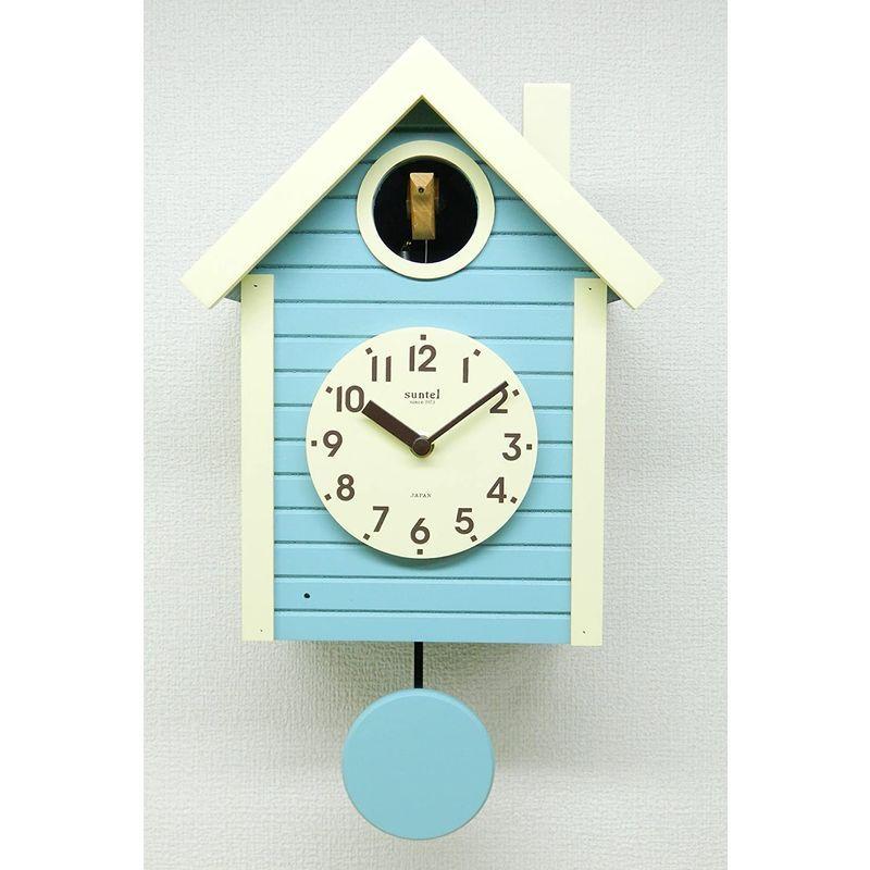 さんてる(Suntel) 掛け時計 アクアブルー 405×240×140mm 国産 手作り 鳩時計 北欧カラー アクアブルー SQ03AB アクアブルー 405×240×140mm Suntel 掛け時計 国産 手作り 鳩時計 北欧カラー SQ03AB