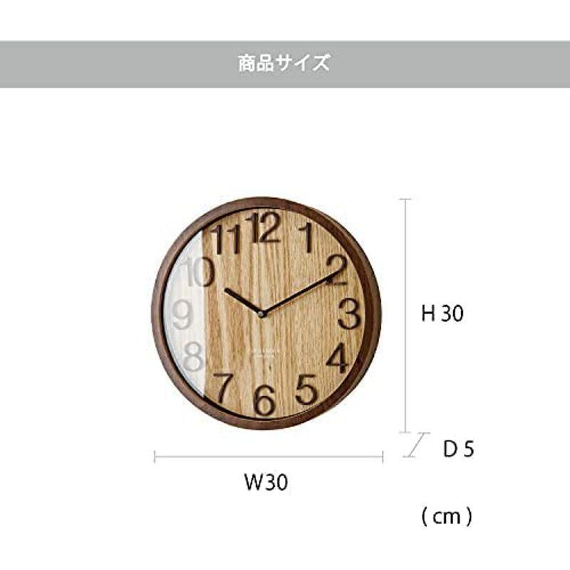INTERFORM INC. インターフォルム 電波時計 壁掛け ウッドフレーム 木 シンプル 掛け時計 見やすい ネイビー Plock プ INC インターフォルム 電波時計 壁掛け ウッドフレーム シンプル 掛け時計 見やすい ネイビー Plock