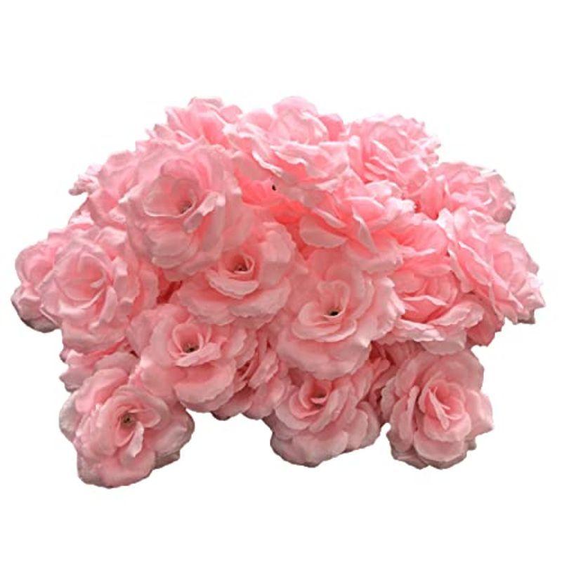 (ADOSSY) 薔薇 バラ 造花 50個 セット 花部分 のみ 結婚式 撮影用小物 小道具 単色 2色 8cm (A)