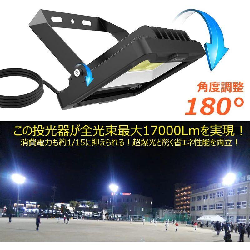 グッド・グッズ　100W　LED　投光器　ledライト　100V対応　昼白色　高輝度　IP66　防水　ワークライト　省エネ　120°広角照明