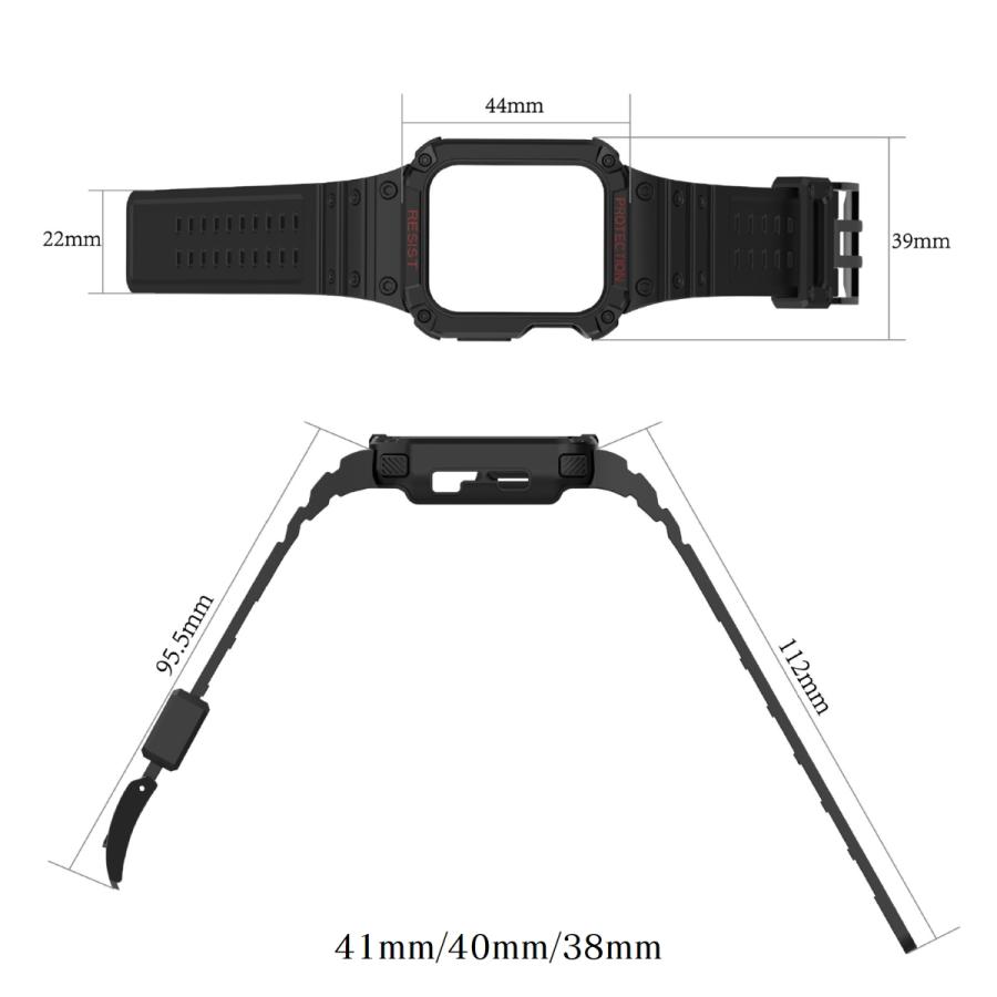 アップルウォッチ バンド apple watch8 ケース一体型 Apple Watch SE 
