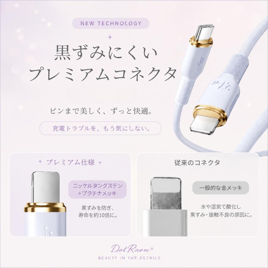 充電ケーブル 急速充電 液体シリコン タイプC ライトニング USB-C PD 100W 27W 6A 絡まない 断線しにくい iPhone17 iPhone16 Pixel 対応 スプリング 2m おしゃれ | ブランド登録なし | 10