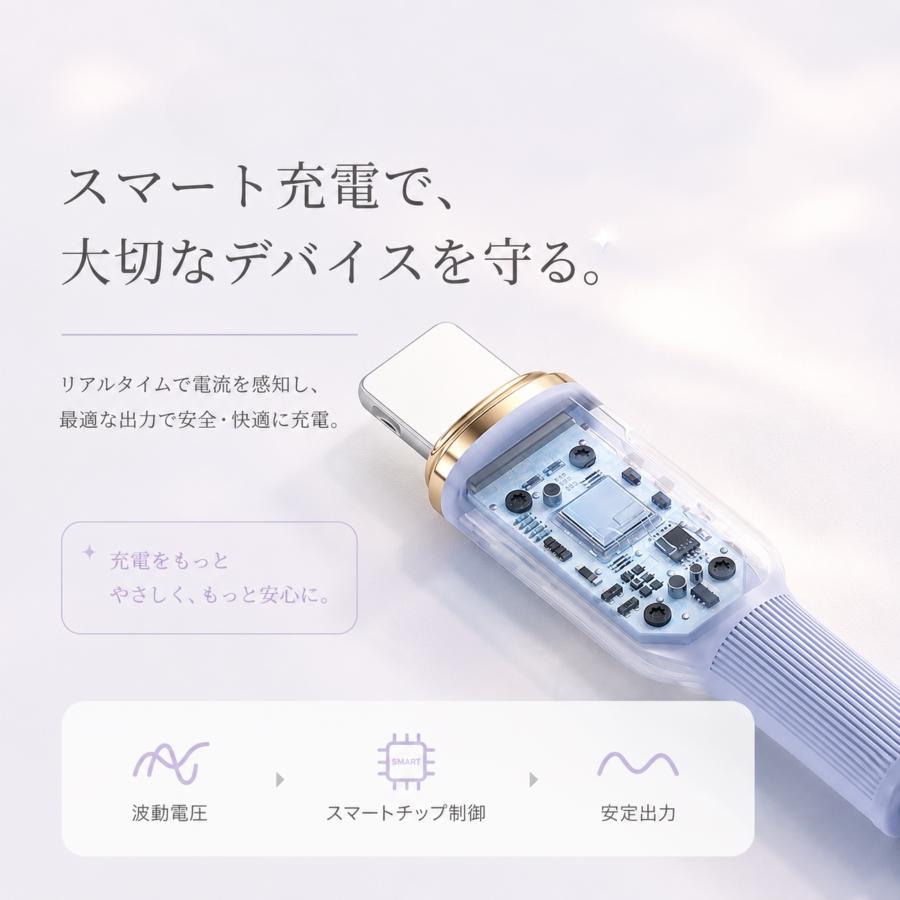 充電ケーブル 急速充電 液体シリコン タイプC ライトニング USB-C PD 100W 27W 6A 絡まない 断線しにくい iPhone17 iPhone16 Pixel 対応 スプリング 2m おしゃれ | ブランド登録なし | 04