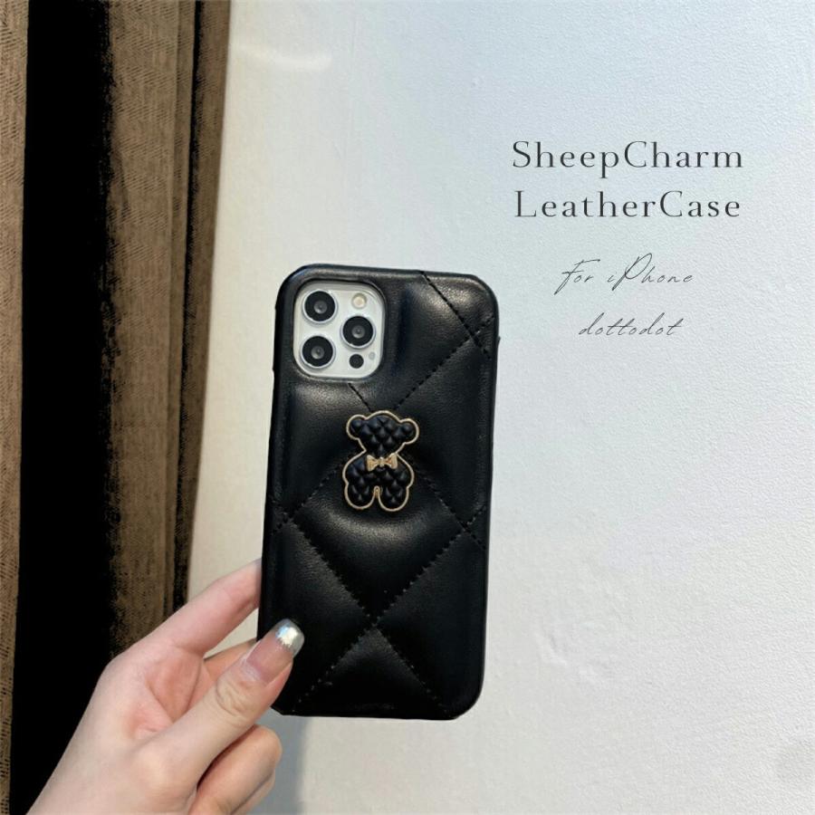 iPhone 14 Pro用 黒いキルティングケース メゾンブリーズ MAISON BREEZE 【MAISON BREEZE】キルティング iPhone