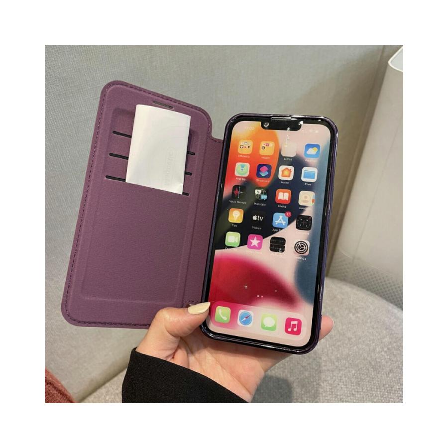 iPhone15 ケース iPhone15Pro MagSafe 手帳型 クリア 韓国 カード収納