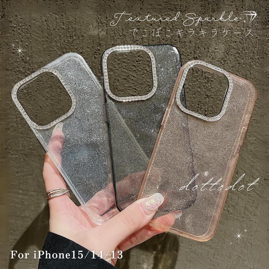iPhone15 ケース iPhone16e ケース iPhone16 ケース クリア キラキラ 韓国 かわいい ラメ カメラ保護 ラインストーン iPhoneケース おしゃれ なみなみ 透明 | 