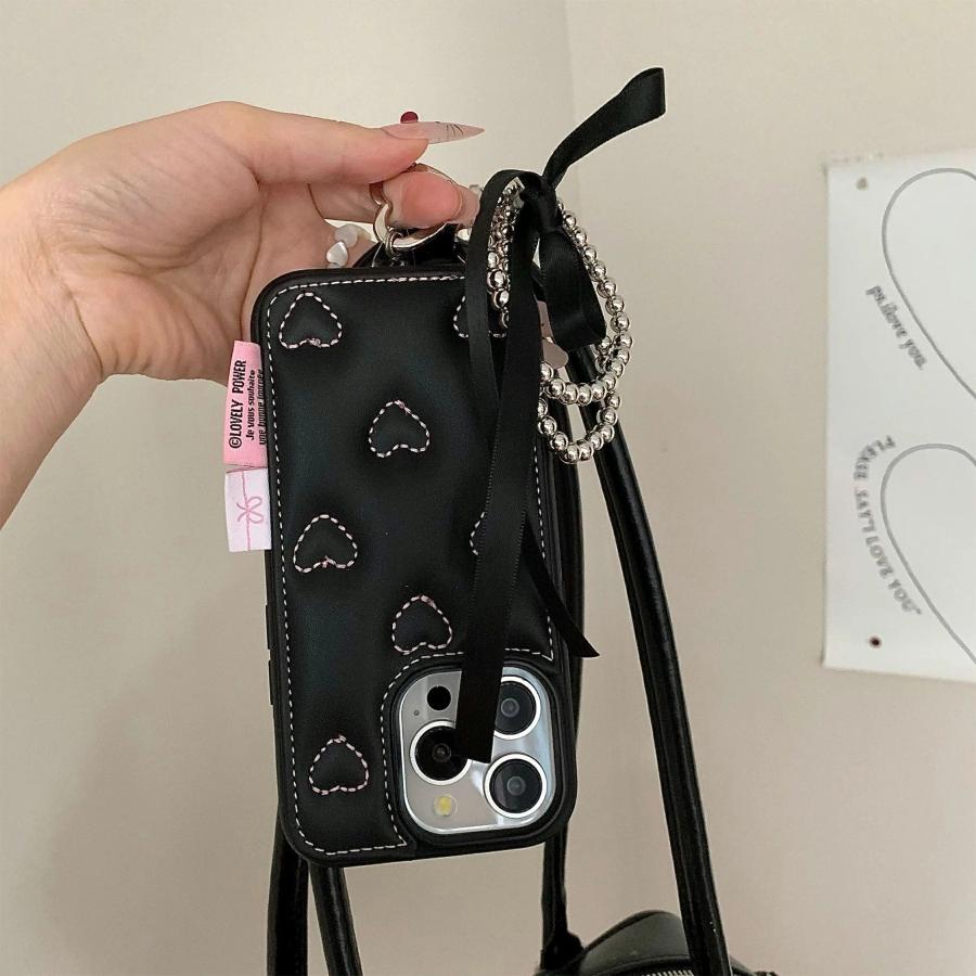 iPhone17 ケース iPhone16 iPhone15 レザー 韓国 かわいい ハート