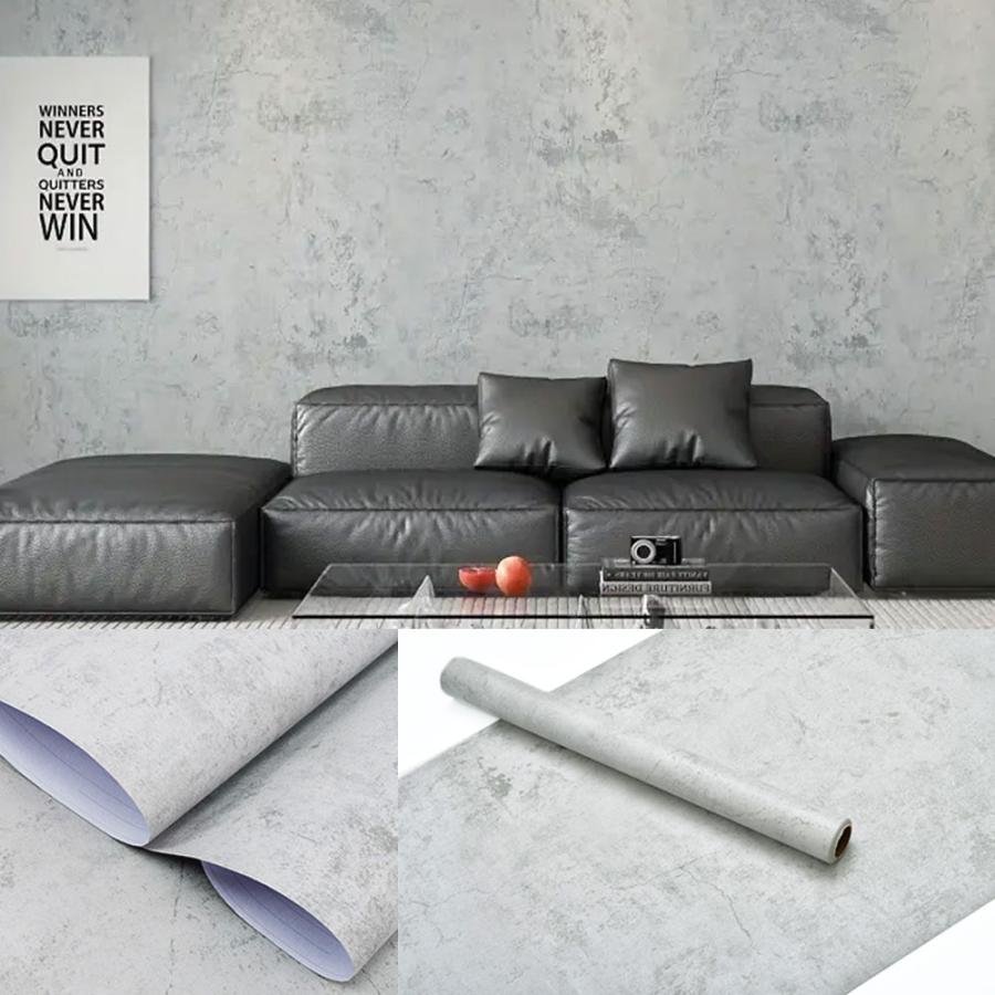 壁紙シール コンクリート 壁紙 おしゃれ リメイクシート 防水 はがせる 60×5m 張り替え 自分で 簡単 モルタル 壁 キッチン 白 無地 DIY アクセントクロス |  | 07