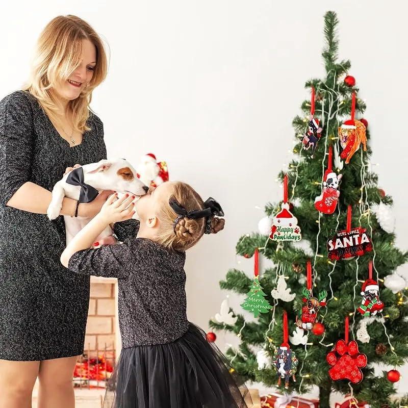 犬 クリスマスオーナメント 天然木 木製オーナメント 北欧風 Xmas  クリスマスツリー ドロップオーナメント  クリスマスリース飾り インテリア 店舗装飾 |  | 10