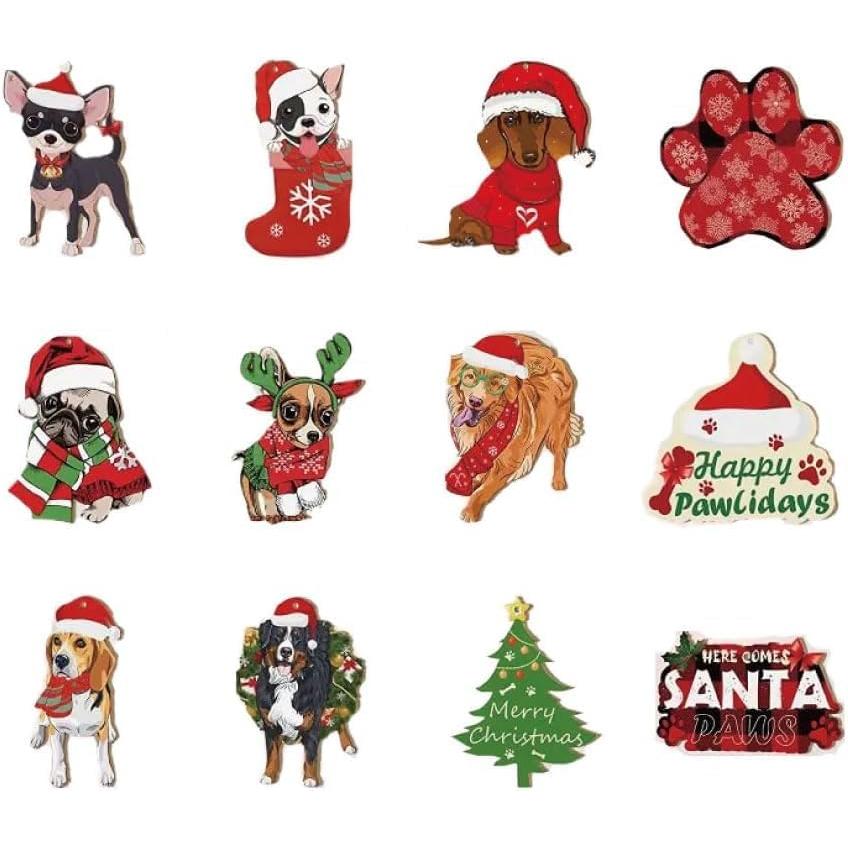 犬 クリスマスオーナメント 天然木 木製オーナメント 北欧風 Xmas  クリスマスツリー ドロップオーナメント  クリスマスリース飾り インテリア 店舗装飾 |  | 02