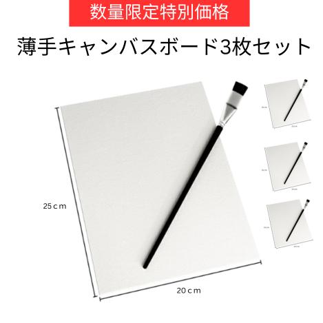 キャンバスボード薄手 軽い３枚セット キャンバスパネル 油絵　コットン キャンバス 画布 描画 油彩 絵画 子供プレゼント ４歳 ５歳 6歳 | 
