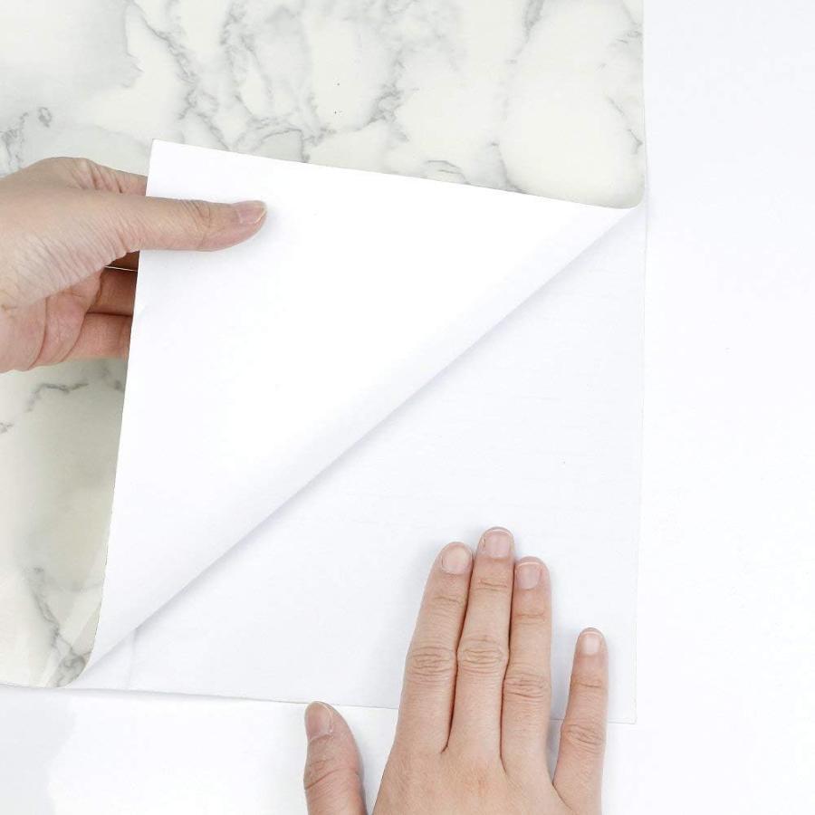 大理石柄 リメイクシート 貼って剥がせる 防水 耐熱 厚手 キッチン テーブル ドア 室内装飾 60cm×5m ライトブラック |  | 09