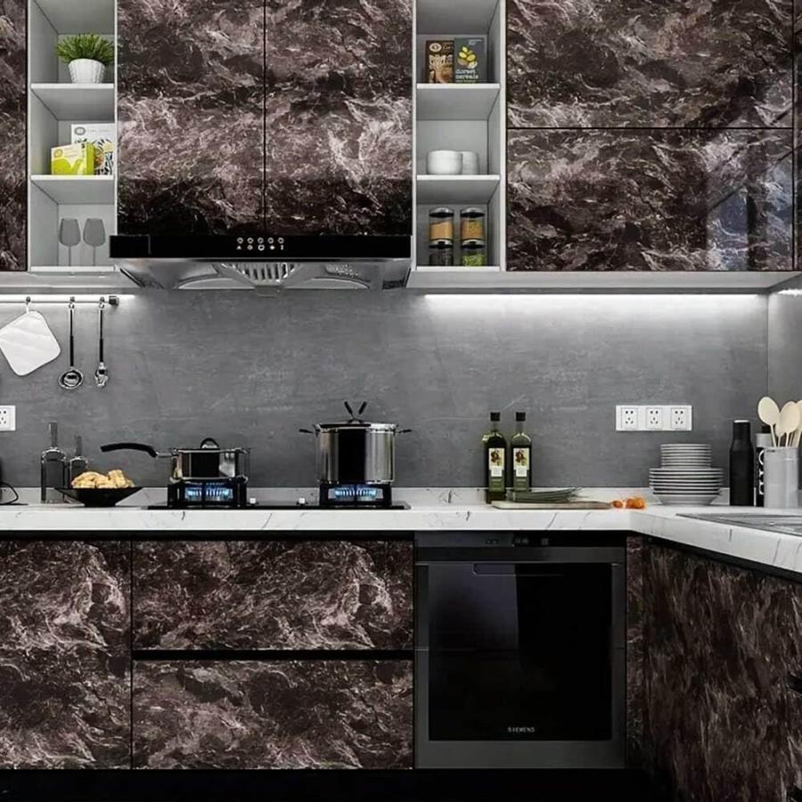 大理石柄 リメイクシート 貼って剥がせる 防水 耐熱 厚手 キッチン テーブル ドア 室内装飾 60cm×5m ライトブラック |  | 13