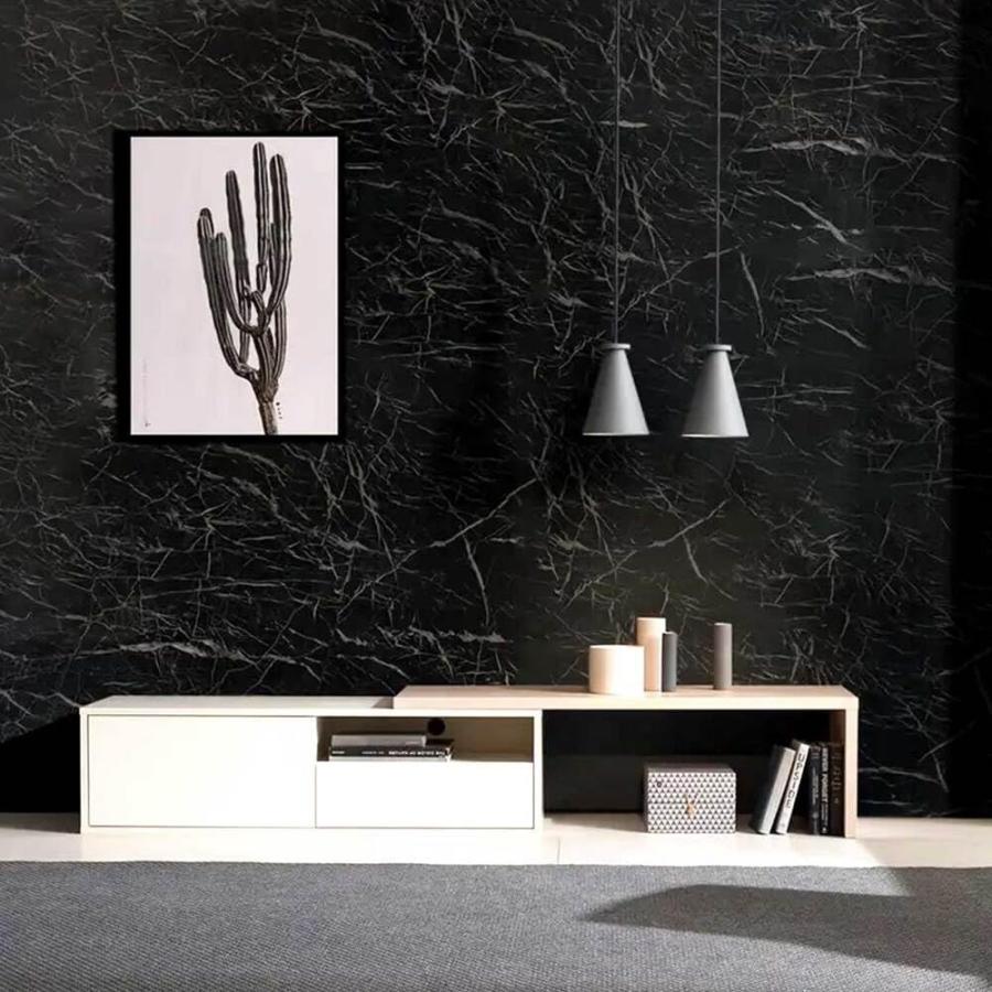 大理石柄 リメイクシート 貼って剥がせる 防水 耐熱 厚手 キッチン テーブル ドア 室内装飾 60cm×5m ライトブラック |  | 12