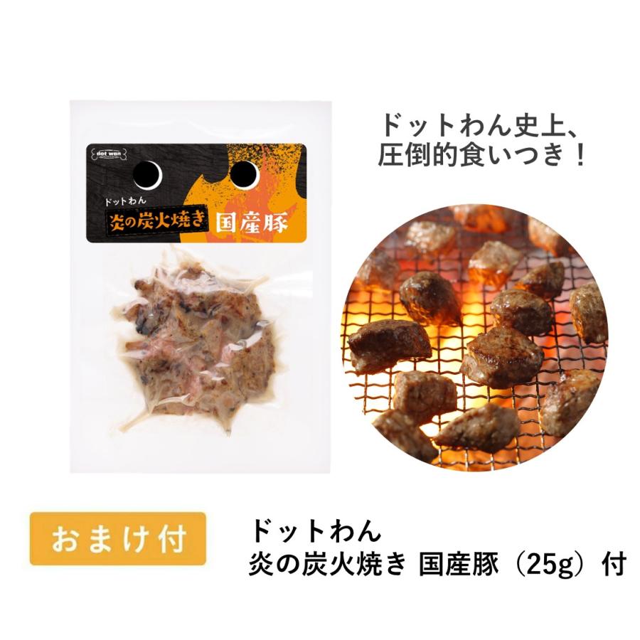ドッグフード 無添加 国産 おすすめ ドットわんごはん 4種セット 炎の炭火焼き国産豚(25ｇ)付 牛 鶏 豚 魚 総合栄養食  ドライフード 全犬種 年齢対応 | ドットわん | 05
