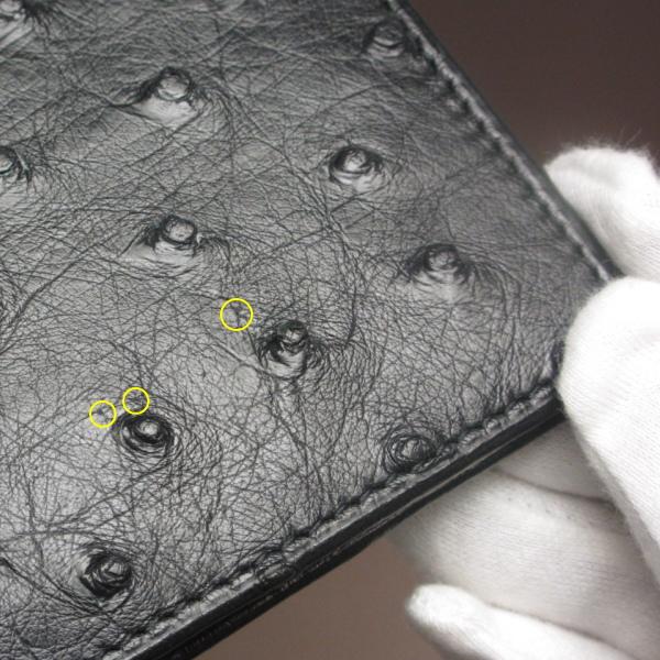 auauoi さん専用新品 オーストリッチ ちょっと大きな二つ折り財布