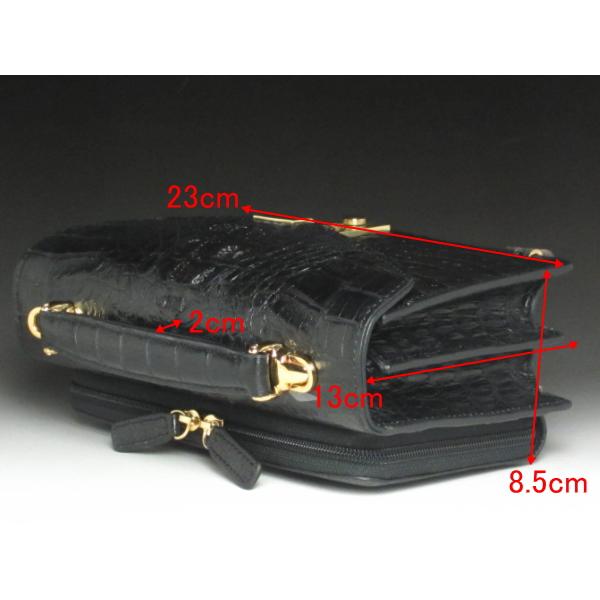 両面コブあり ALLカイマン革 セカンドバッグ 本革 カイマン