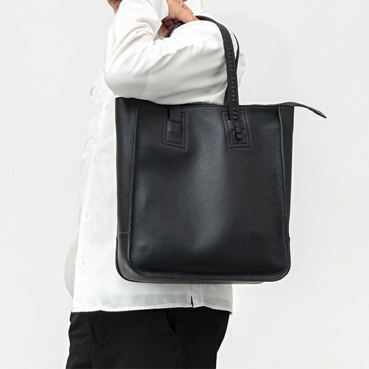 TOMOE トモエ INTRO レザートート タテ ブラック 美品 TOMOE トモエ トートバッグ メンズ レディース INTRO トート