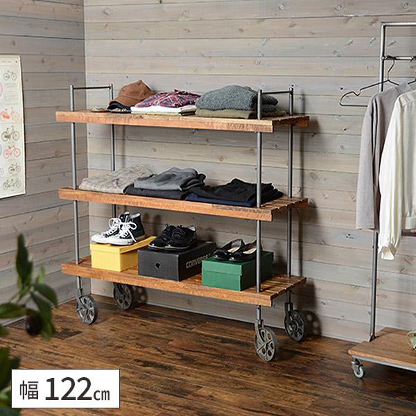 シェルフ おしゃれ ラック リビング収納 オープン棚 アイアン 棚 リビング 収納 オープンラック ヴィンテージ 収納棚 オープンシェルフ 収納ラック キャスター付 03 022 サムライ家具 通販 Yahoo ショッピング