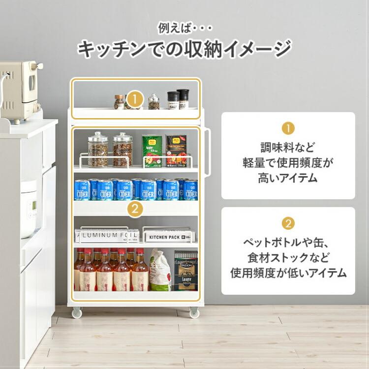 隙間収納 20cm キッチンラック スリム 大容量 キャスター付き 食品