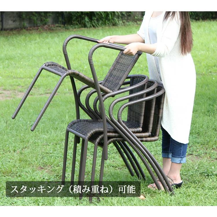 ガーデンテーブルセット 5点セット ラタン調 おしゃれ 屋外 雨ざらし