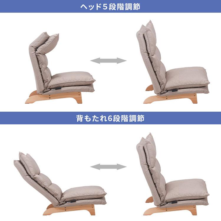 座椅子 ハイバック リクライニング ゲーミング 椅子 ソファー 1人用 おしゃれ 脚付き 腰痛 ゆったり グレ_16