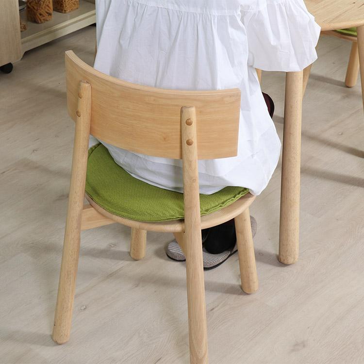 ダイニングチェア 2脚セット クッション付き 座面高42cm 低め 天然木