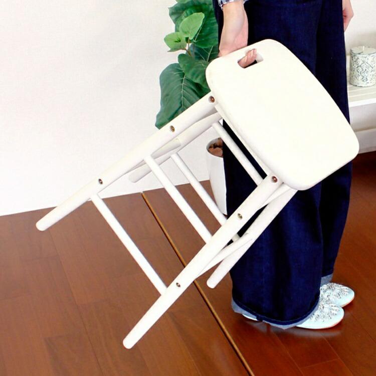 椅子 スツール ハイスツール 白 木製 背もたれなし 60cm カウンター