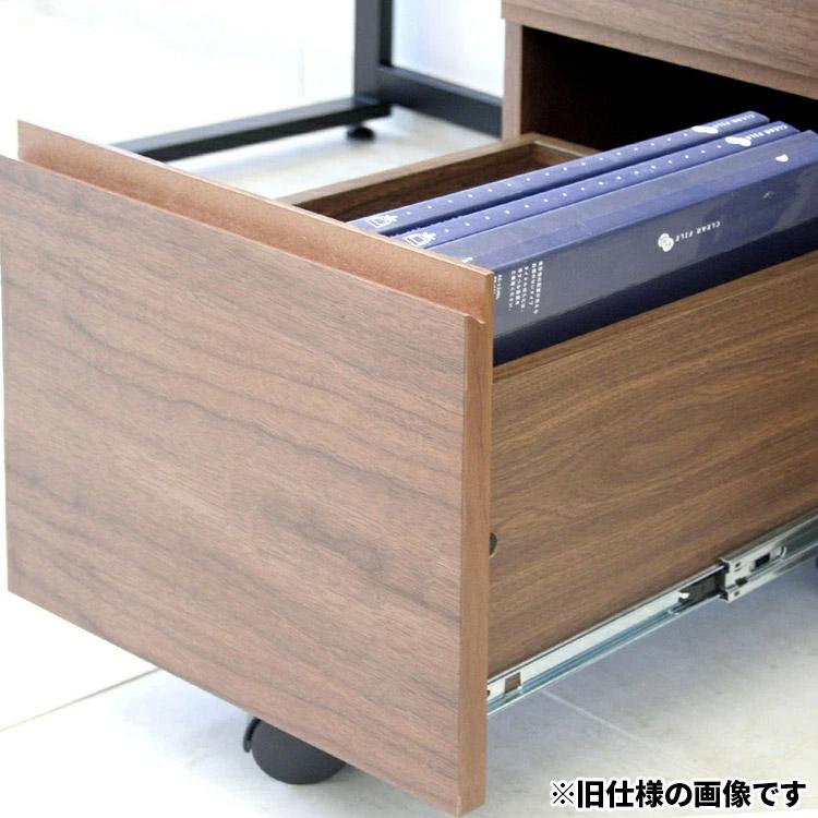 デスクワゴン 完成品 幅34cm 引き出し付き スリム コンパクト 木製