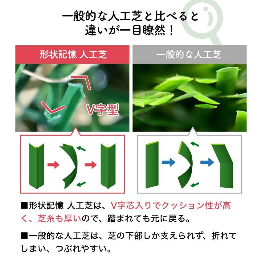 人工芝 1m×10m ロール メモリーターフ AIR 人工芝生 形状記憶 芝丈28mm 庭 戸建て 駐車場 高耐久 水はけ 業務用の画像