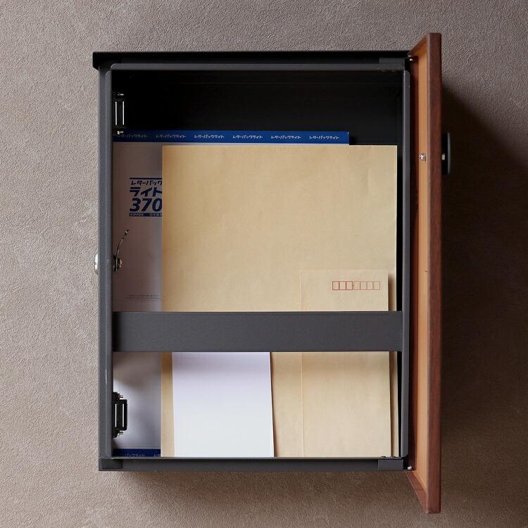 郵便ポスト おしゃれ 北欧 郵便受け 壁付き かわいい 木目 a4 鍵付き