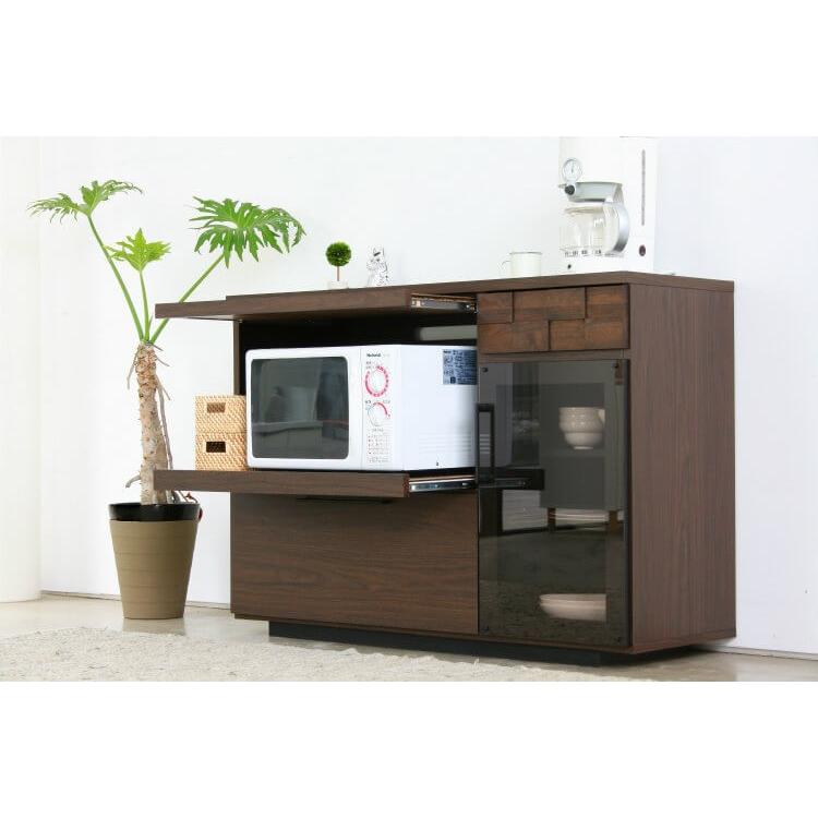 キッチンカウンター 幅120cm 完成品 日本製 間仕切り 背面化粧