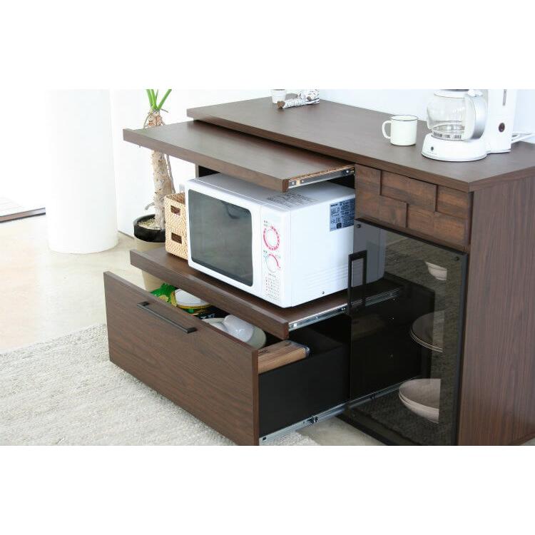 キッチンカウンター 幅120cm 完成品 日本製 間仕切り 背面化粧