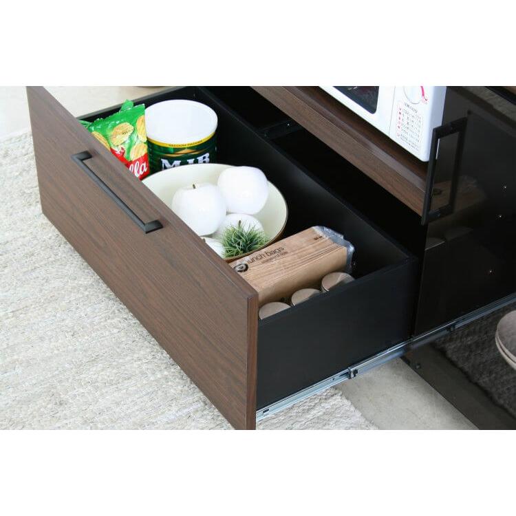 キッチンカウンター 幅120cm 完成品 日本製 間仕切り 背面化粧