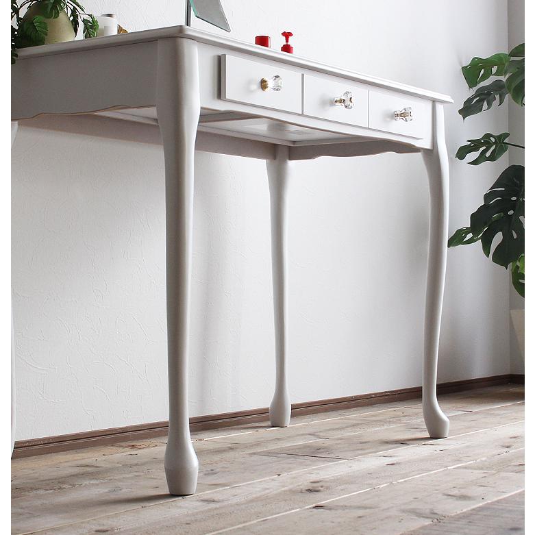 ドレッサー デスク 鏡なし 白 猫脚 つくえ セット 机 ドレッサーデスク