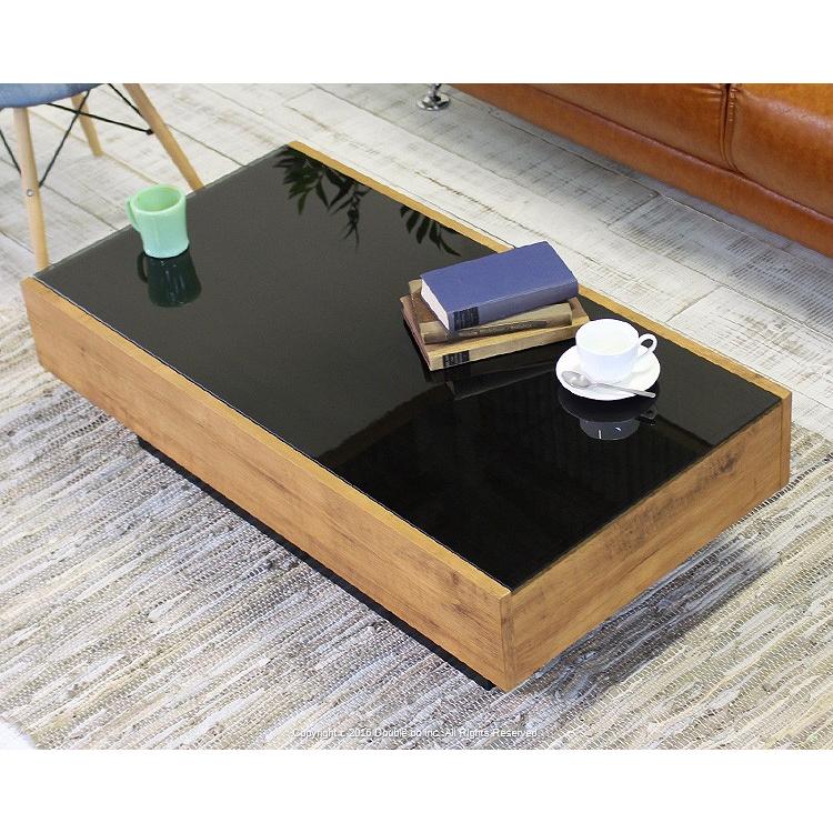 ローテーブル センターテーブル 収納 引き出し 完成品 高さ30cm ガラス