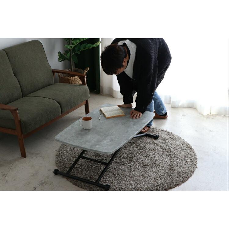 昇降式テーブル 無段階 折りたたみ 昇降 テーブル 高さ調節 90