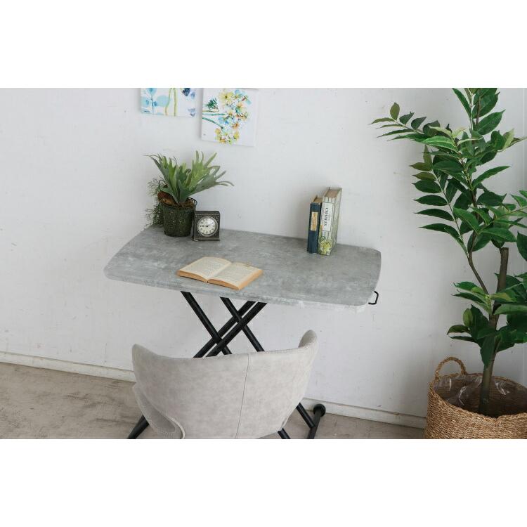 昇降式テーブル 無段階 折りたたみ 昇降 テーブル 高さ調節 90