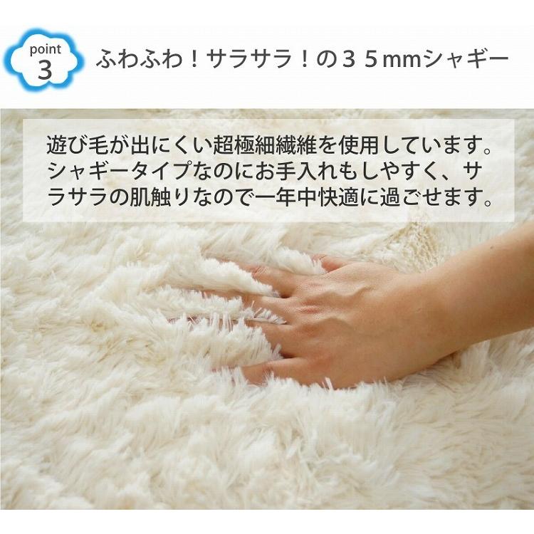 ラグ 雲型 3畳 洗える 抗菌 消臭 滑り止め付き シャギーラグ 変形